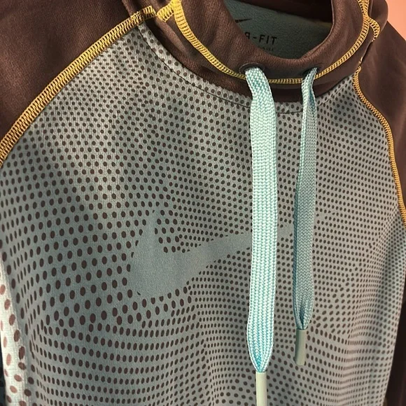 Nike Therma-Fit Fleece Hoodie small teal n gray - Picture 7 of 7